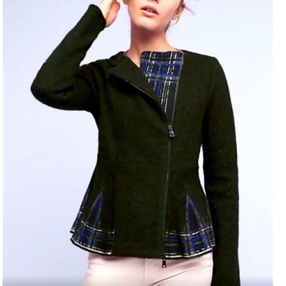 HWR Monogram Leila wool peplum cardigan